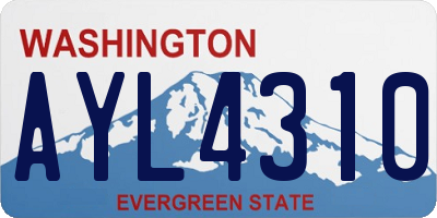 WA license plate AYL4310
