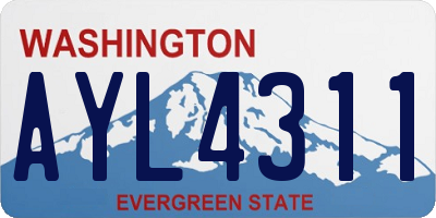WA license plate AYL4311