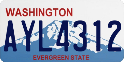 WA license plate AYL4312
