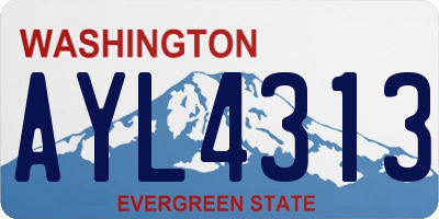 WA license plate AYL4313