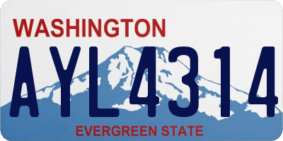 WA license plate AYL4314