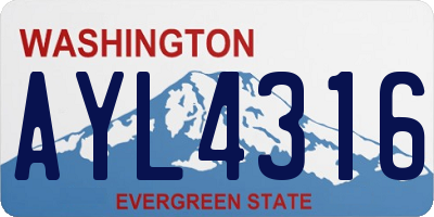 WA license plate AYL4316