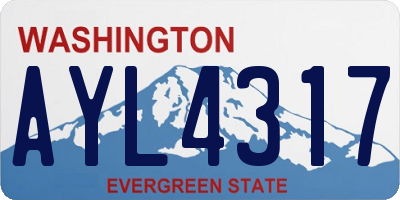 WA license plate AYL4317
