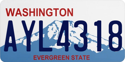 WA license plate AYL4318
