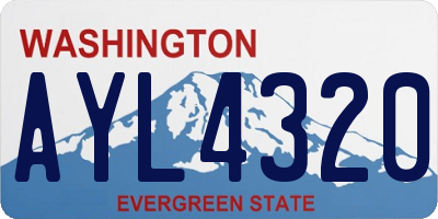 WA license plate AYL4320