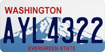 WA license plate AYL4322