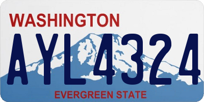 WA license plate AYL4324