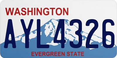 WA license plate AYL4326
