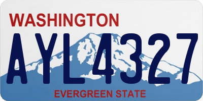 WA license plate AYL4327