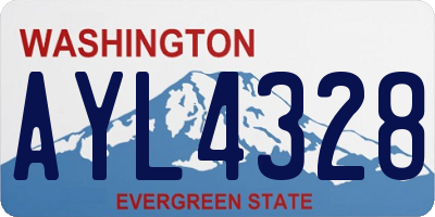 WA license plate AYL4328