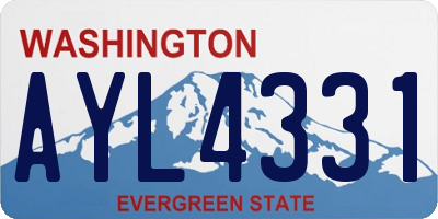 WA license plate AYL4331