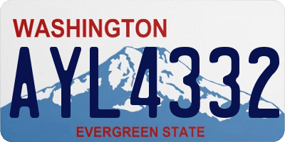 WA license plate AYL4332