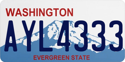 WA license plate AYL4333