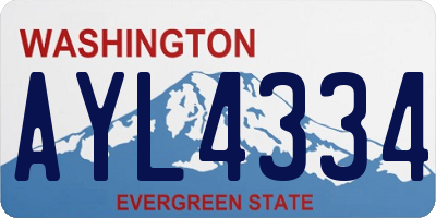 WA license plate AYL4334