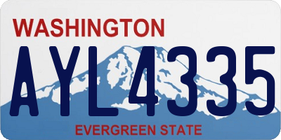 WA license plate AYL4335