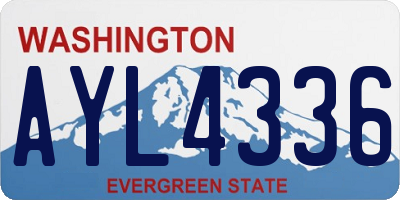 WA license plate AYL4336