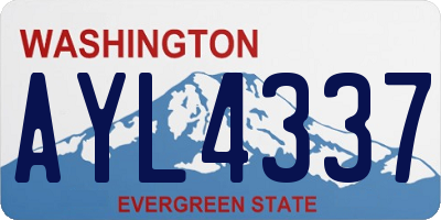 WA license plate AYL4337