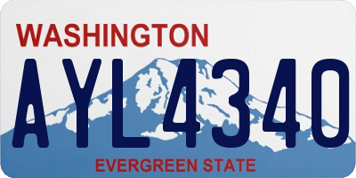 WA license plate AYL4340
