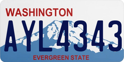 WA license plate AYL4343