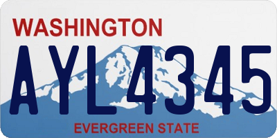 WA license plate AYL4345
