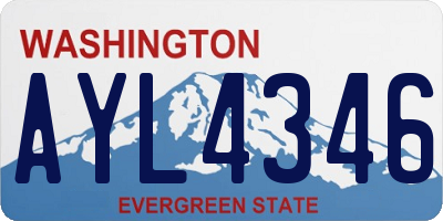 WA license plate AYL4346