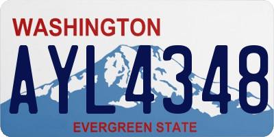 WA license plate AYL4348