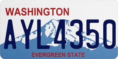 WA license plate AYL4350