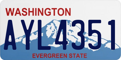 WA license plate AYL4351