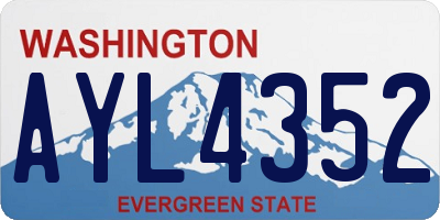 WA license plate AYL4352