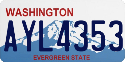 WA license plate AYL4353