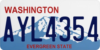 WA license plate AYL4354