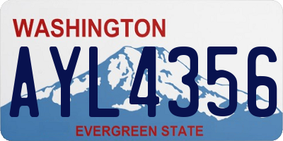 WA license plate AYL4356
