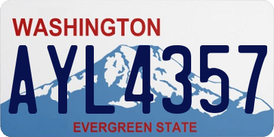 WA license plate AYL4357