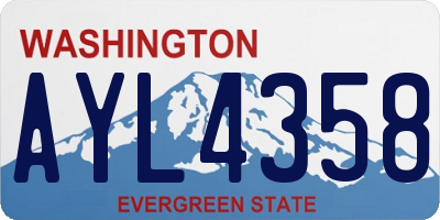 WA license plate AYL4358