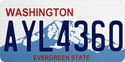 WA license plate AYL4360