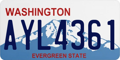 WA license plate AYL4361
