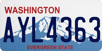 WA license plate AYL4363