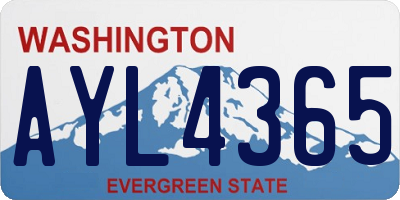 WA license plate AYL4365
