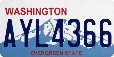 WA license plate AYL4366