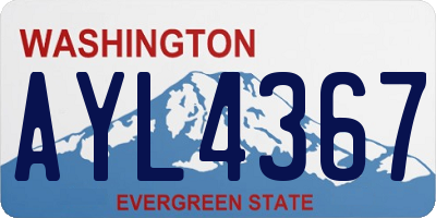 WA license plate AYL4367