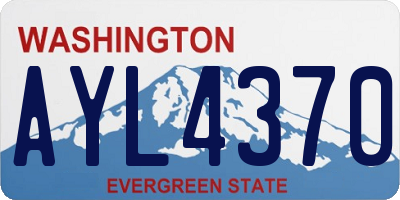 WA license plate AYL4370