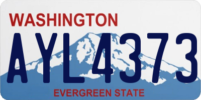 WA license plate AYL4373