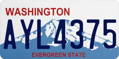 WA license plate AYL4375