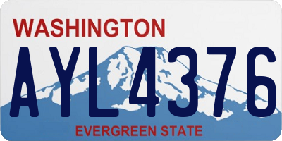 WA license plate AYL4376