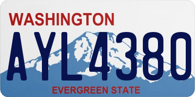 WA license plate AYL4380