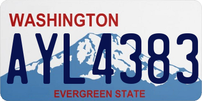 WA license plate AYL4383