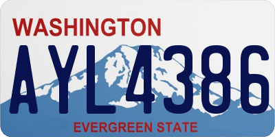 WA license plate AYL4386