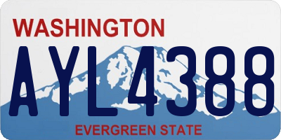 WA license plate AYL4388