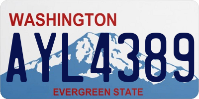 WA license plate AYL4389