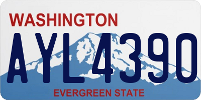 WA license plate AYL4390